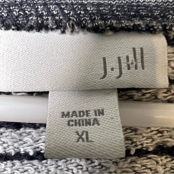 J Jill Cotton Full Zip Sweater Jacket Pocket Gray Sz XL Casual Fall Loungewear - Picture 6 of 9